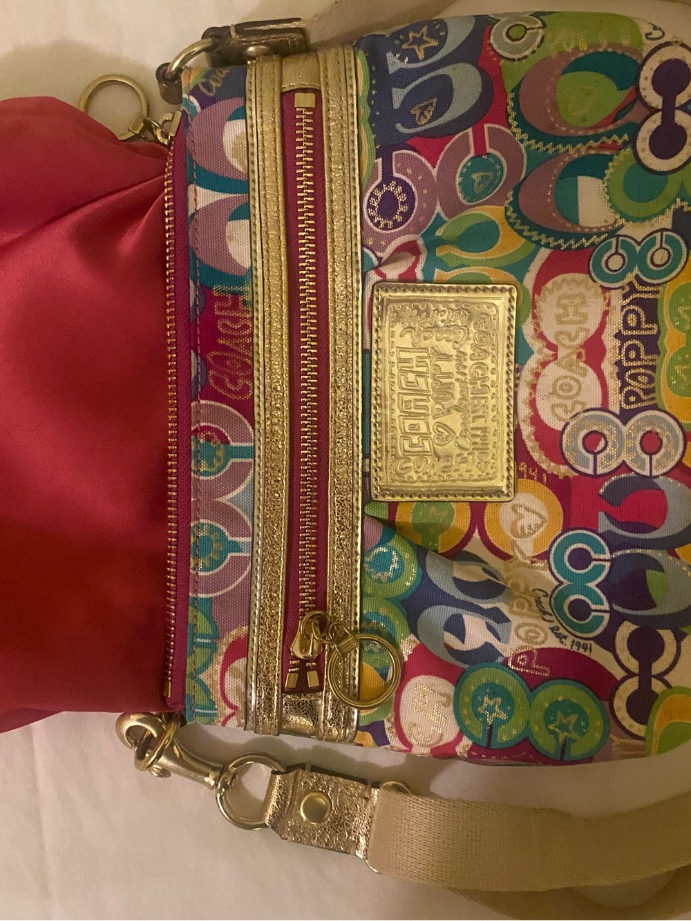 Y2K Coach Poppy Signature Pop C Glam Graffiti Crossbody Purse - Picture 8 of 10